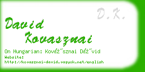 david kovasznai business card